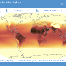 Atlas interactivo del (IPCC) en el Sexto Informe de Evaluación del Cambio Climático.